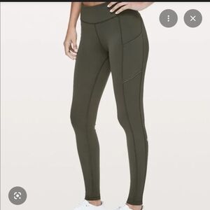 Lululemon Align High Waisted Olive Leggings | Size 2